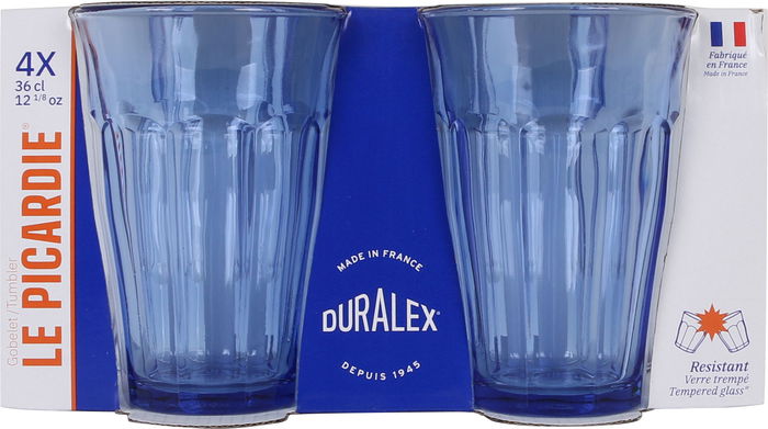 Duralex Set 4 Vasos Picardie Marine 360 cc Ø8.8x12.4 cm (8 Cajas)