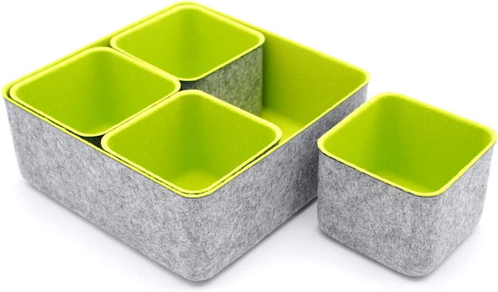 Confortime Set 5 Piezas Organizador de Fieltro, 25.2 x 25 x 10 cm (6 Unidades)