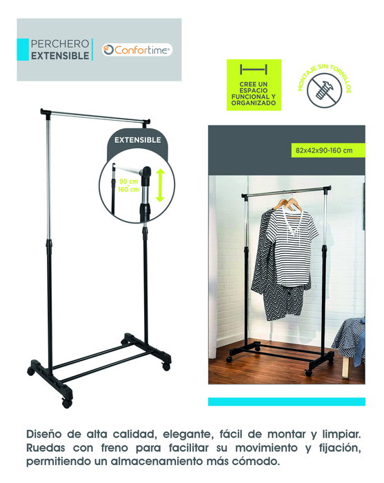 Confortime Perchero Extensible 82 x 42 x 90-160 cm (4 Unidades)