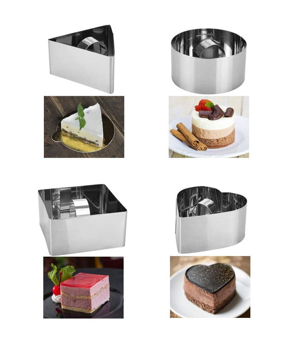 Quttin Set de 4 Moldes para Repostería con Expulsor, Incluye Variedad de Formas (12 Unidades)