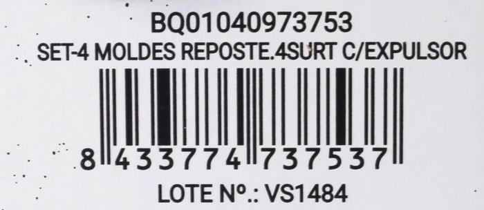 Quttin Set de 4 Moldes para Repostería con Expulsor, Incluye Variedad de Formas (12 Unidades)