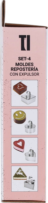 Quttin Set de 4 Moldes para Repostería con Expulsor, Incluye Variedad de Formas (12 Unidades)