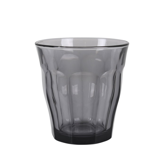 Duralex Vasos Picardie - Set de 4 vasos de vidrio templado, 31 cl (8.8 cm), color gris (12 Cajas)
