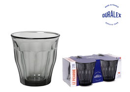 Duralex Vasos Picardie - Set de 4 vasos de vidrio templado, 31 cl (8.8 cm), color gris (12 Cajas)