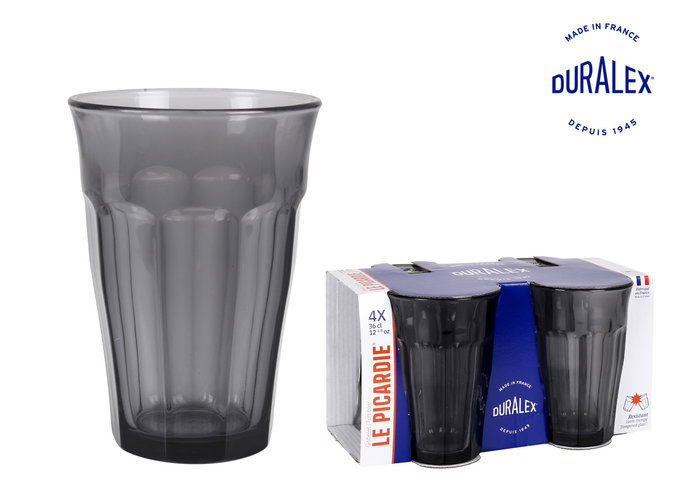 Duralex Set 4 Vasos Gris Picardie 360 cc (8 Cajas) Duralex Set 4 Vasos Gris Picardie 360 cc (8 Cajas)