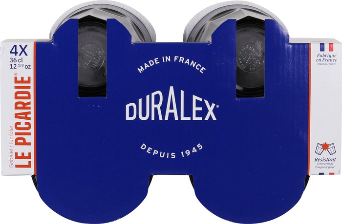 Duralex Set 4 Vasos Gris Picardie 360 cc (8 Cajas)