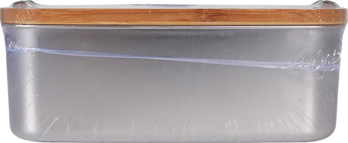 Quttin Fiambrera Rectangular con Tapa de Bambú 1500 ml, 20.5 x 15 x 7.7 cm (6 Unidades)