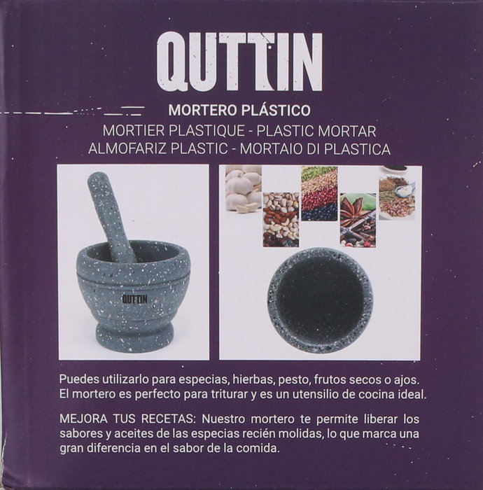 Quttin Mortero con mazo plástico 11x9cm