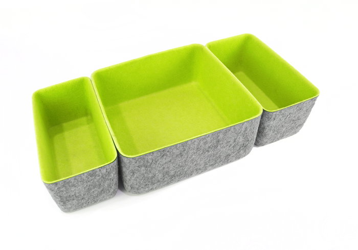 Confortime Set de 3 Organizadores de Fieltro, 25.2 cm x 25.2 cm x 10.5 cm (6 Unidades)