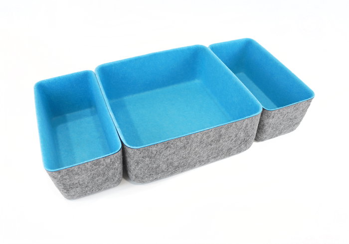 Confortime Set de 3 Organizadores de Fieltro, 25.2 cm x 25.2 cm x 10.5 cm (6 Unidades)