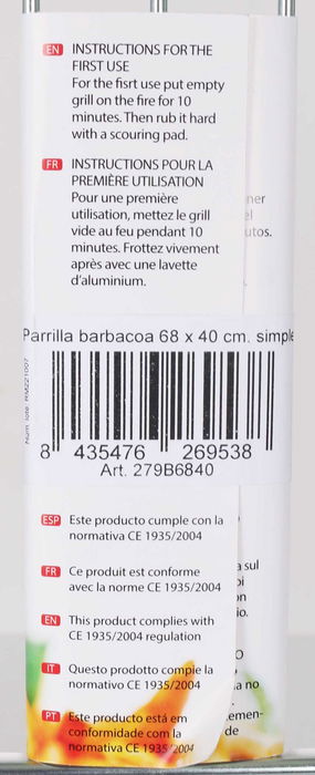 Algon Barbacoa Parrilla 68 x 40 cm Simple Zincada (3 Unidades)