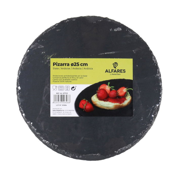 Santa Clara Plato Pizarra Ø25 cm "Alfares" (12 Unidades)