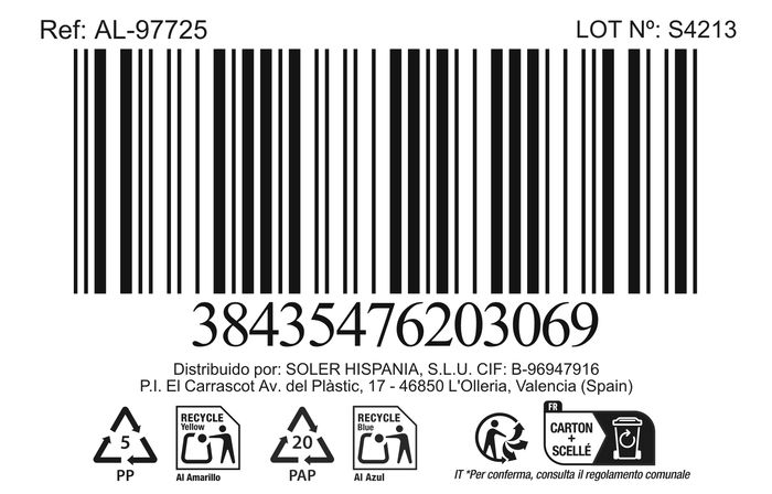 Santa Clara Plato Pizarra Ø25 cm "Alfares" (12 Unidades)