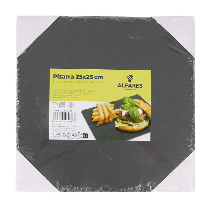 Santa Clara Plato Pizarra de Cerámica 25 x 25 cm para Alfarería -5064- F (12 Unidades)