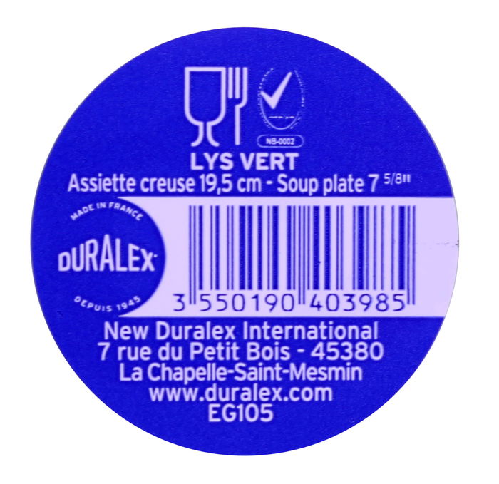 Duralex Plato Hondo Verde Lys Ø19.5 cm (24 Unidades)