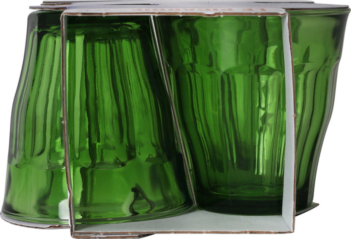 Duralex Set 4 Vasos Picardie 25 cl Verdes - Vasos de vidrio templado para bebida (12 Cajas)