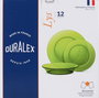Duralex Lys Vajilla 12 Piezas Color Verde - Medidas: L23.5cm, An19.5cm, Pr19cm (2 Unidades)