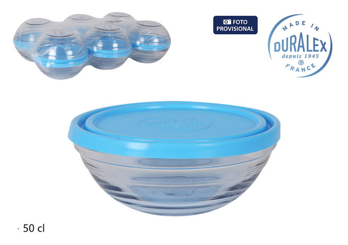 Duralex Fiambrera Red Ø14x5.5 cm Tapa Azul Freshbox (12 Unidades)