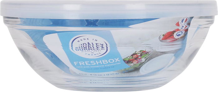 Duralex Bol 14 cm Transparente con Tapa Freshbox 14 x 14 x 6 cm (12 Unidades)