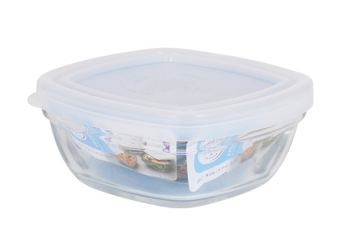 Duralex Fiambrera Cuadrada Transparente Freshbox 9 cm con Tapa (12 Unidades)