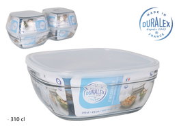 Duralex Freshbox Fiambrera Cuadrada 3L 23x23x9 cm Tapa Transparente (4 Unidades)