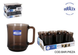 Duralex Mug Apilable Lys, Taza de Vidrio de 31 cl (310 ml), Diámetro 10 cm, Color Crema (12 Unidades)