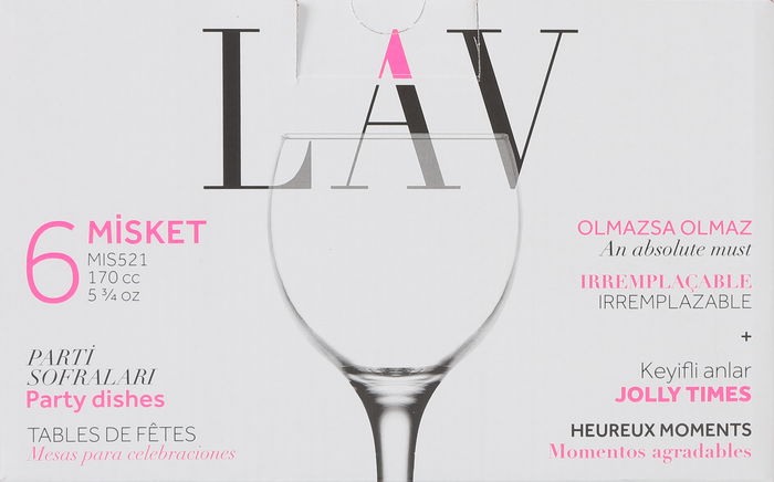 Lav Set 6 Copas Vino Blanco 170 cc Misket (4 Cajas)