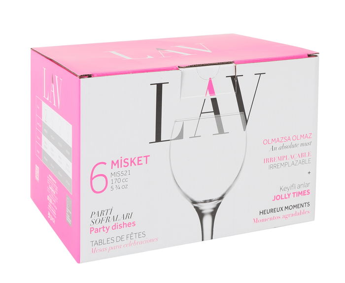 Lav Set 6 Copas Vino Blanco 170 cc Misket (4 Cajas)
