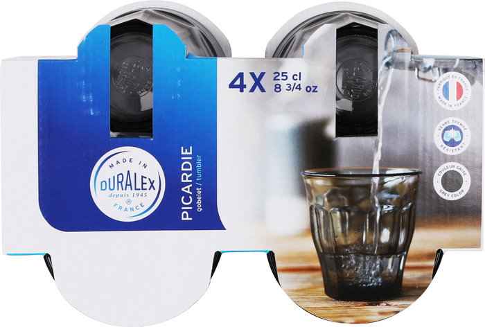 Duralex Set 4 Vasos Gris Picardie 25 cl (12 Cajas)