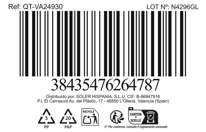 Quttin Fiambrera Rectangular con Tapa Vacío 16 x 12 cm 375 cc (12 Unidades)