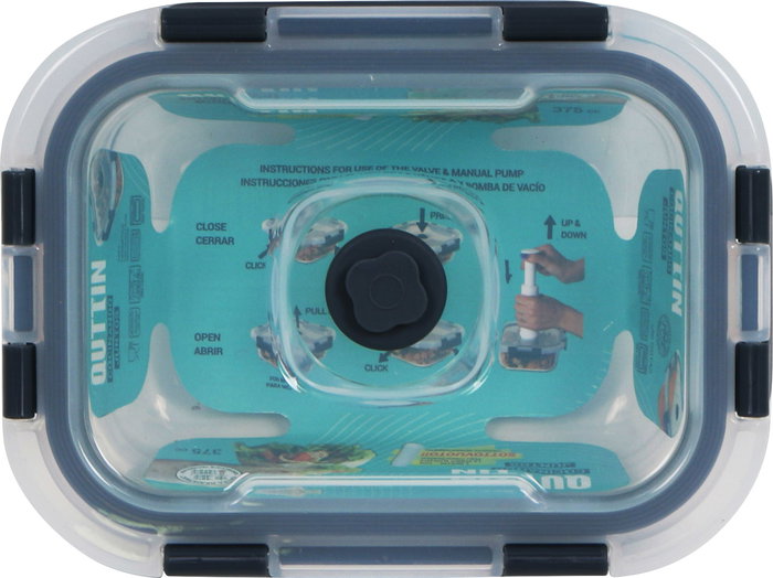 Quttin Fiambrera Rectangular con Tapa Vacío 16 x 12 cm 375 cc (12 Unidades)