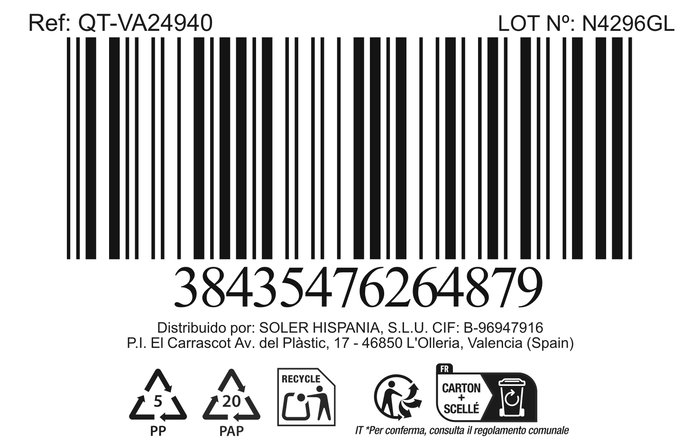 Quttin Fiambrera Redonda con Tapa Vacío ø15x6.2 cm 400 cc (12 Unidades)