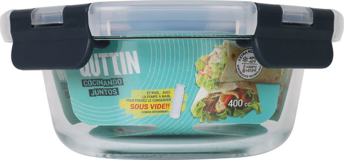 Quttin Fiambrera Redonda con Tapa Vacío ø15x6.2 cm 400 cc (12 Unidades)