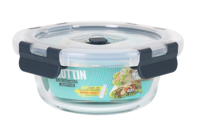 Quttin Fiambrera Redonda con Tapa Vacío ø15x6.2 cm 400 cc (12 Unidades)