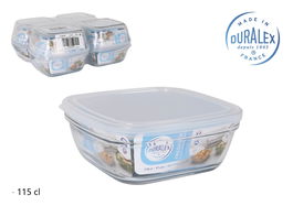 Duralex Fiambrera Freshbox rectangular con tapa transparente, 1,15 litros (1150cc), 17 x 17 x 7 cm, fiambrera de vidrio (8 Unidades)