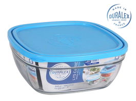 Duralex Fiambrera Cuadrada 23 x 9 cm Tapa Azul Freshbox 3000cc (4 Unidades)