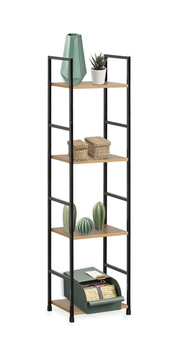 Confortime Estanteria 4 Niveles Metal-Madera Negra 24 x 117 x 5 cm (2 Unidades) Confortime Estanteria 4 Niveles Metal-Madera Negra 24 x 117 x 5 cm (2 Unidades)