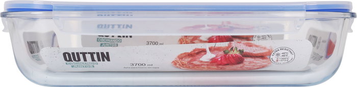 Quttin Fiambrera Extra Rectangular 36 x 24.8 x 8.1 cm sin Válvula 3.7 L (4 Unidades)