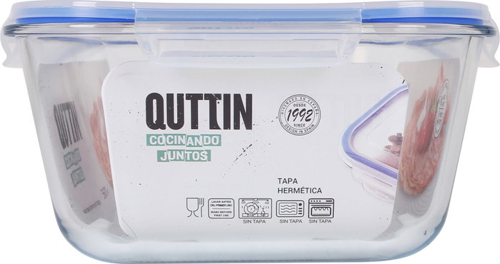 Quttin Fiambrera Extra Rectangular 36 x 25.8 x 11.9 cm / 5.6 Litros, Sin Válvula (4 Unidades)