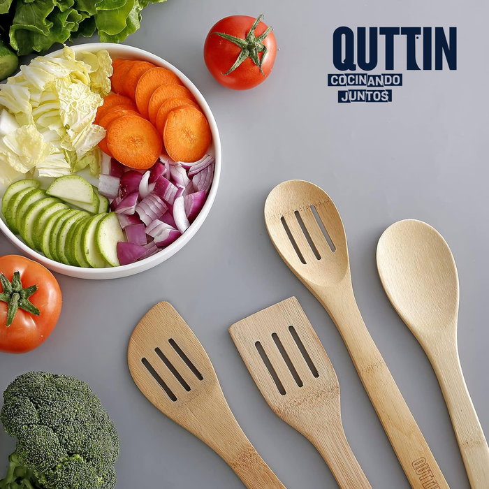 Quttin Cuchara de Bambú de 30 cm para Cocina (36 Unidades)