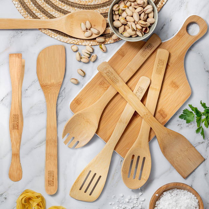 Quttin Cuchara de Bambú de 30 cm para Cocina (36 Unidades)