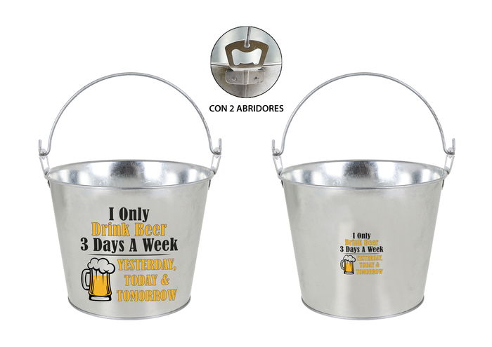 Privilege Cubo Hielo 5L Decorado con 2 Abridores 17x21,5x26 cm (12 Unidades)