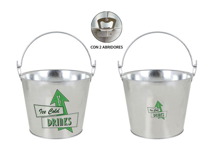 Privilege Cubo Hielo 5L Decorado con 2 Abridores 17x21,5x26 cm (12 Unidades)