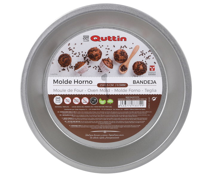 Quttin Bandeja para Horno 25x2.5 cm 0.3 mm Estaño (24 Unidades)