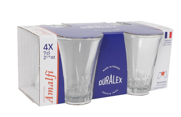 Duralex Set 4 Vasos Transparente Amalfi 7 cl (12 Cajas)