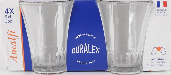 Duralex Set 4 Vasos Transparente "Amalfi" 9 cl ø6x6x7 cm (12 Cajas)