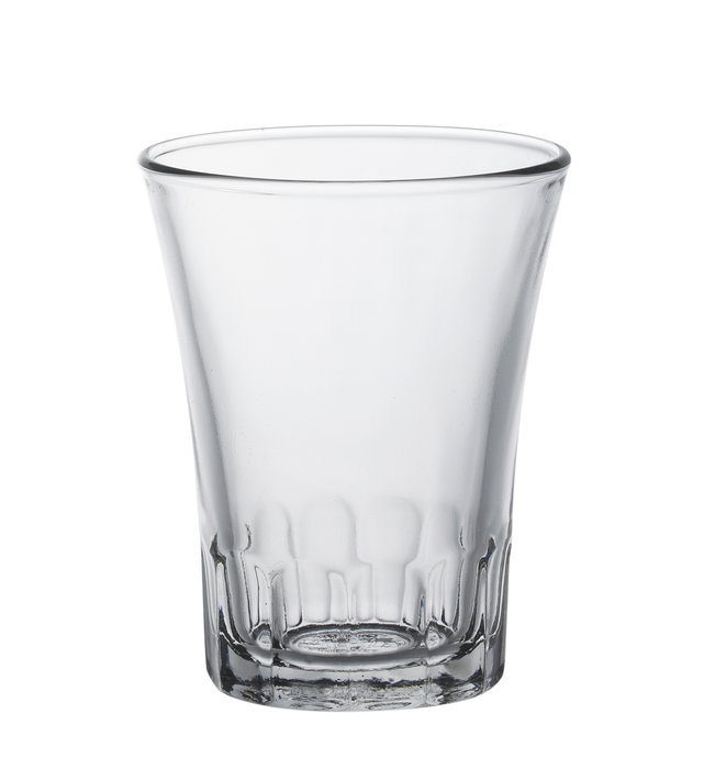Duralex Juego de 4 Vasos de Vidrio Transparente 13 cl, Colección Amalfi, 6.5 cm de Diámetro x 8.2 cm de Altura (12 Cajas)