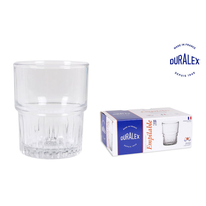 Duralex Set de 6 Vasos Transparentes 20cl Apilables Duralex Set de 6 Vasos Transparentes 20cl Apilables
