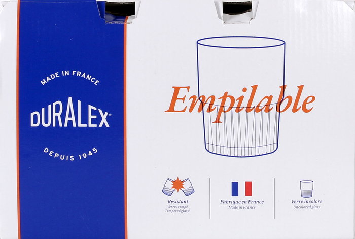 Duralex Set 6 Vasos Transparente 20 cl Apilable (12 Cajas)