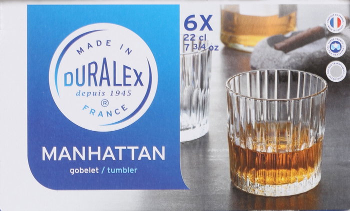 Duralex Set de 6 Vasos Manhattan de 22cl Transparente